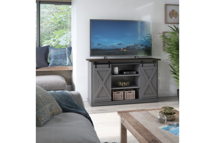 Rustic gray deals entertainment center